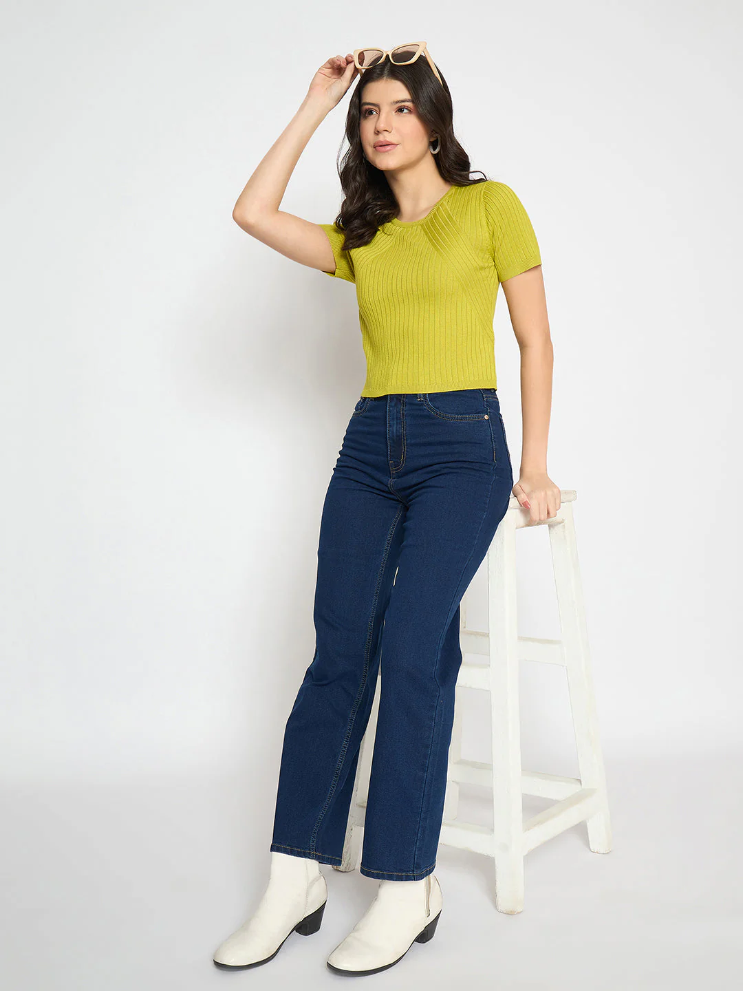Madame Straight Fit Dark Blue Denim Jeans