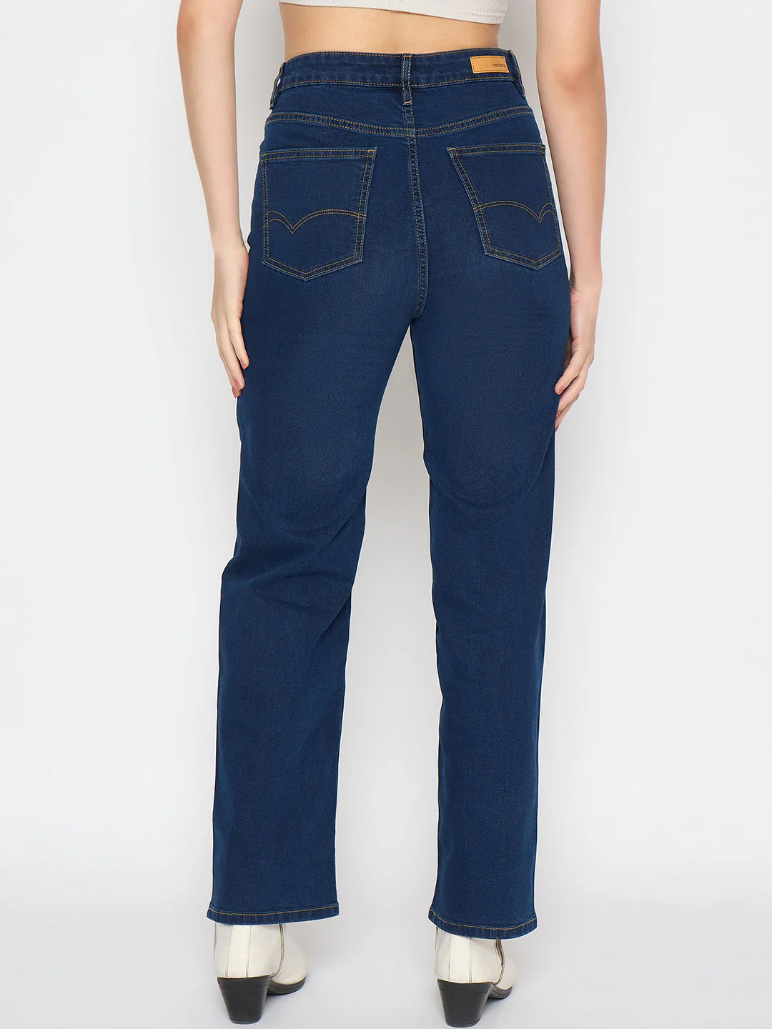 Madame Straight Fit Dark Blue Denim Jeans - Image 6
