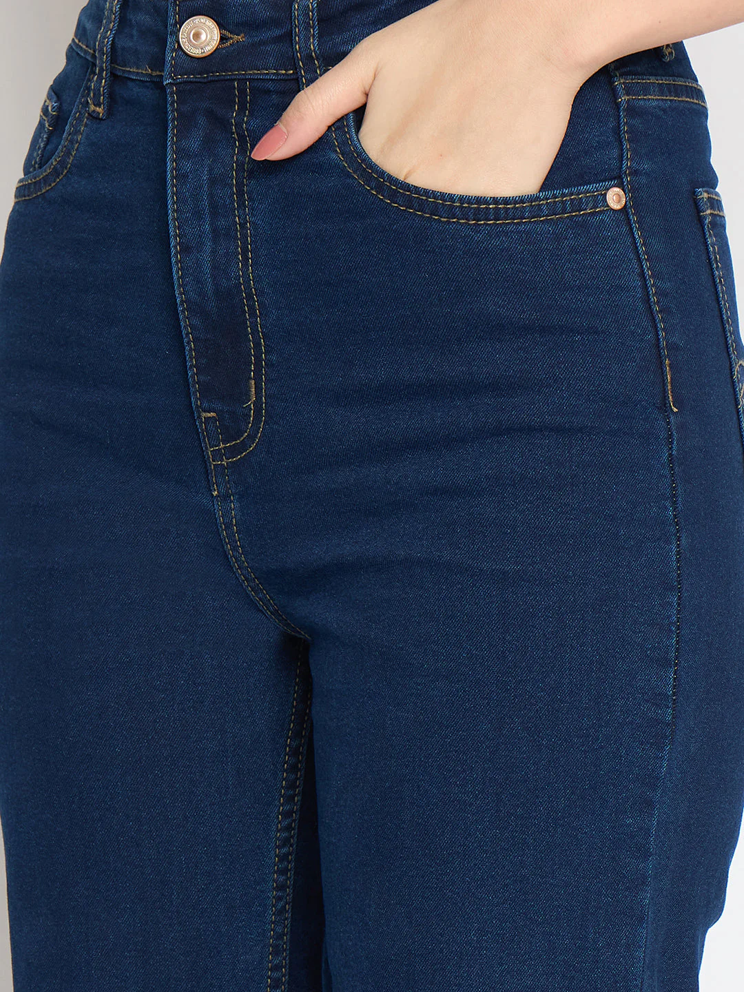 Madame Straight Fit Dark Blue Denim Jeans - Image 7
