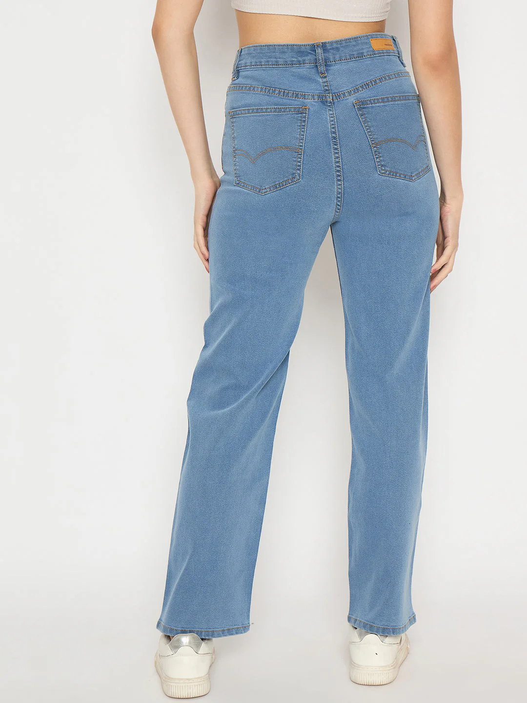 Madame Light Blue Straight Fit Denim Jeans - Image 6