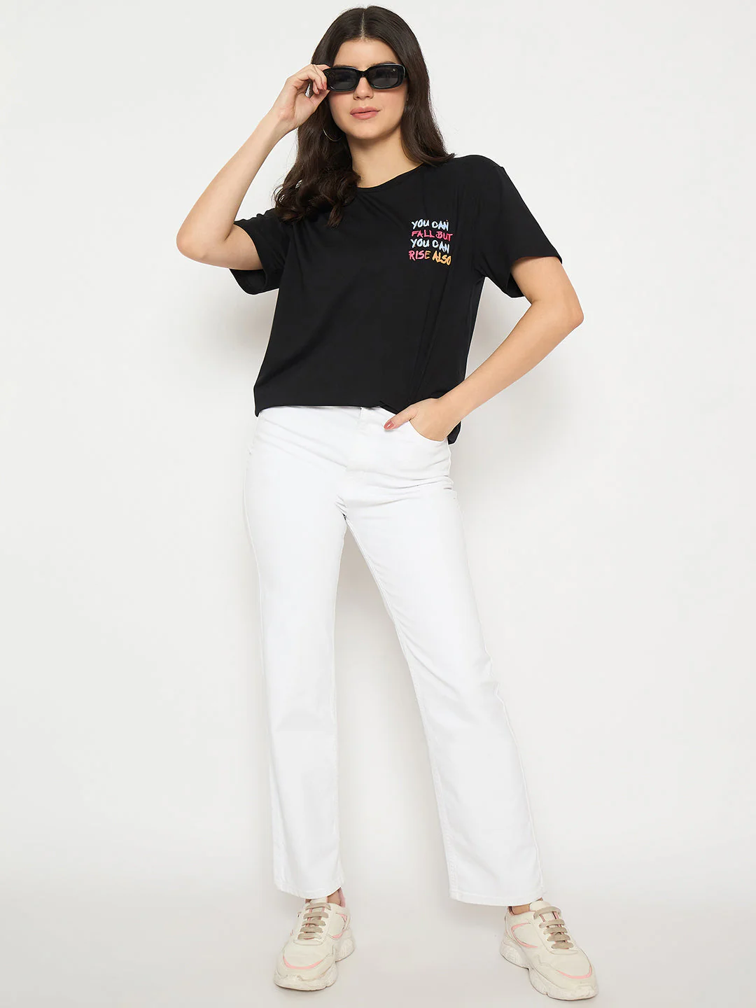 Madame White Straight Fit Denim Jeans - Image 3