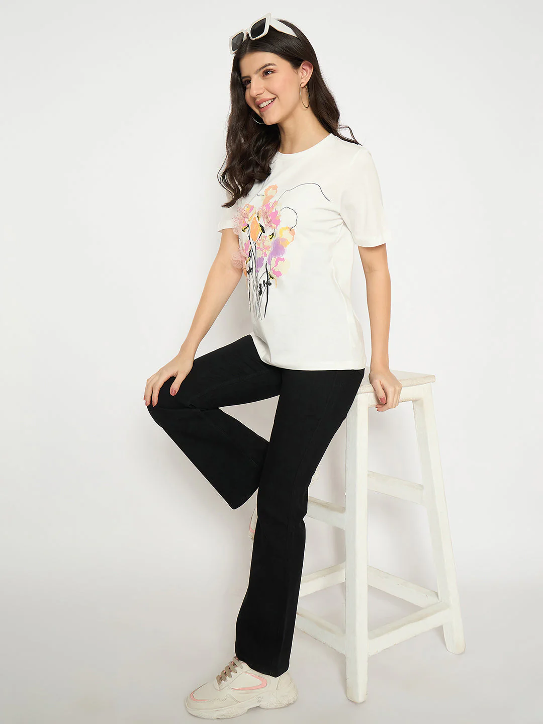 Madame Flared Fit Black Denim Jeans