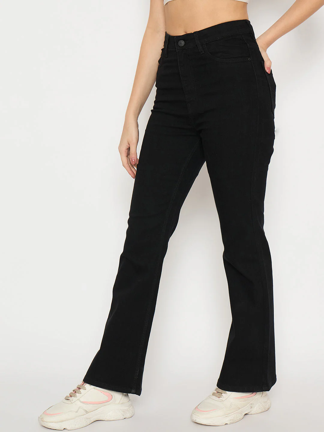 Madame Flared Fit Black Denim Jeans - Image 5