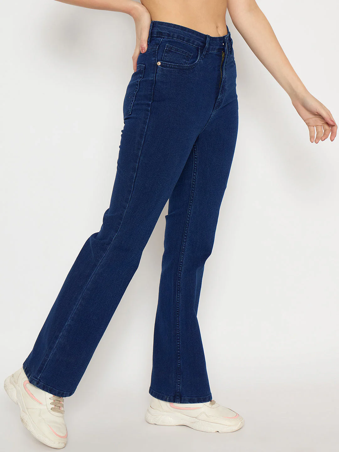 Madame Flared Fit Dark Blue Denim Jeans - Image 4