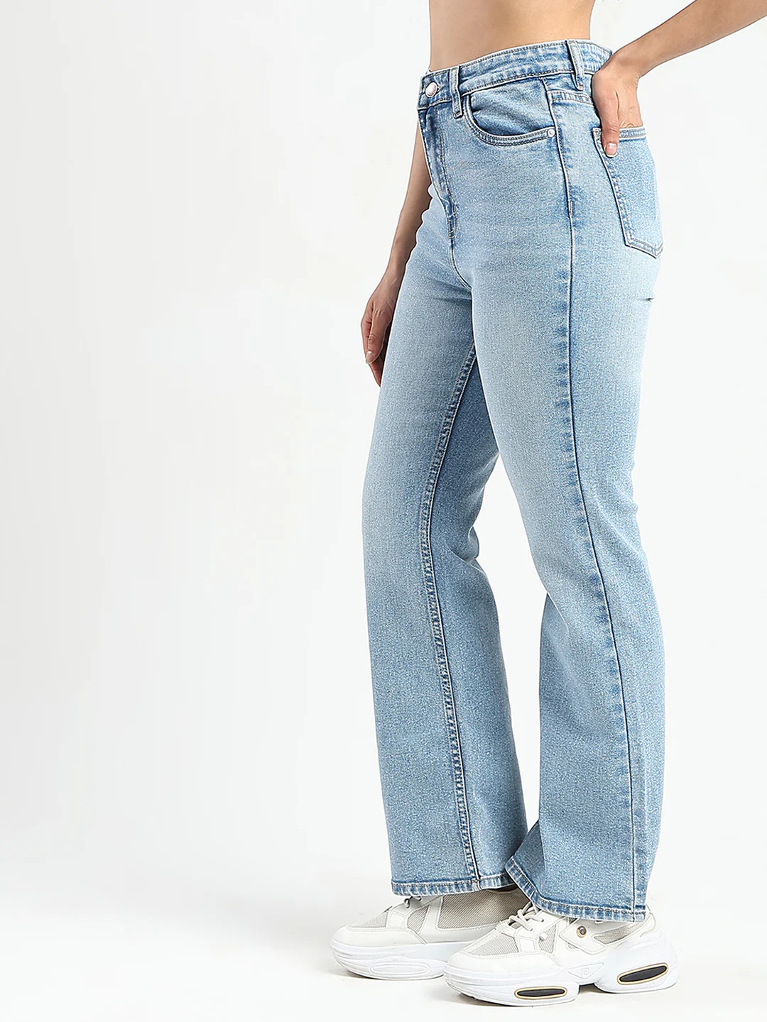 Madame Stone Wash Light Blue Flared Jeans - Image 2