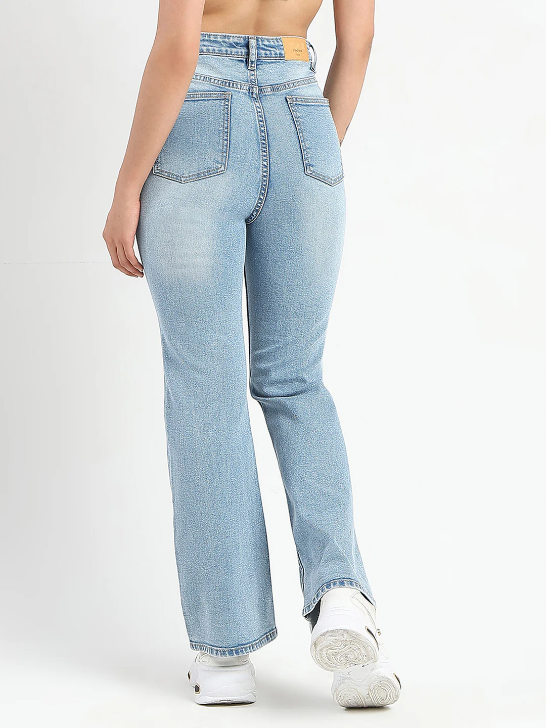 Madame Stone Wash Light Blue Flared Jeans - Image 4