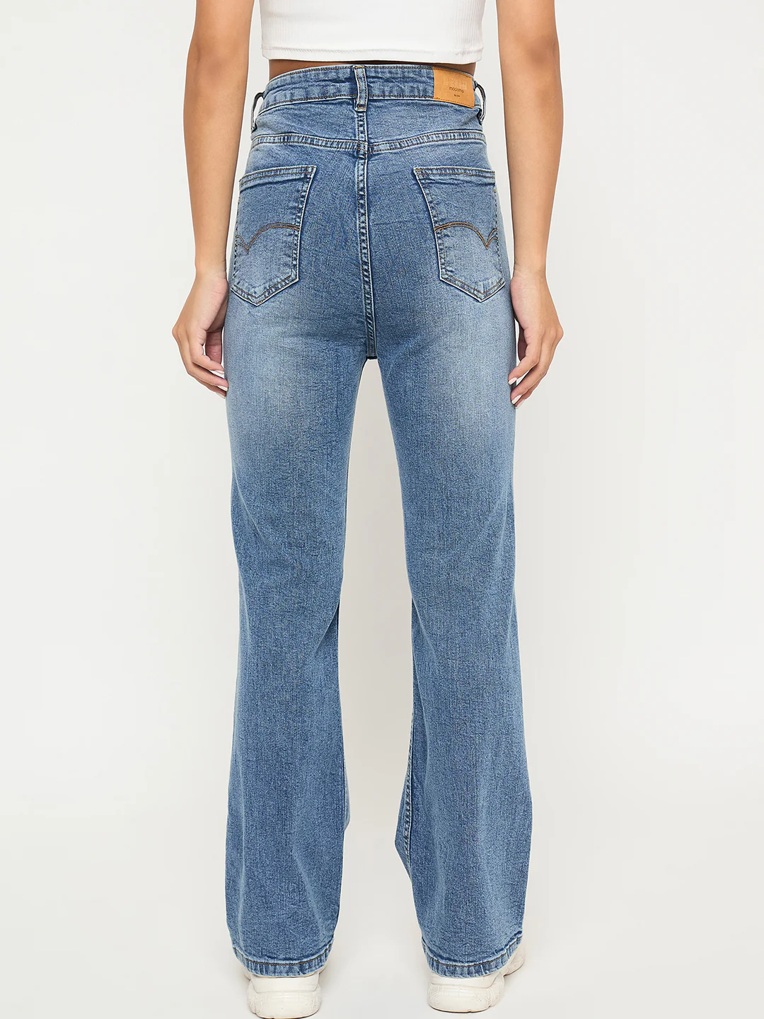 Madame Whiskered Stone Wash Light Blue Jeans - Image 5