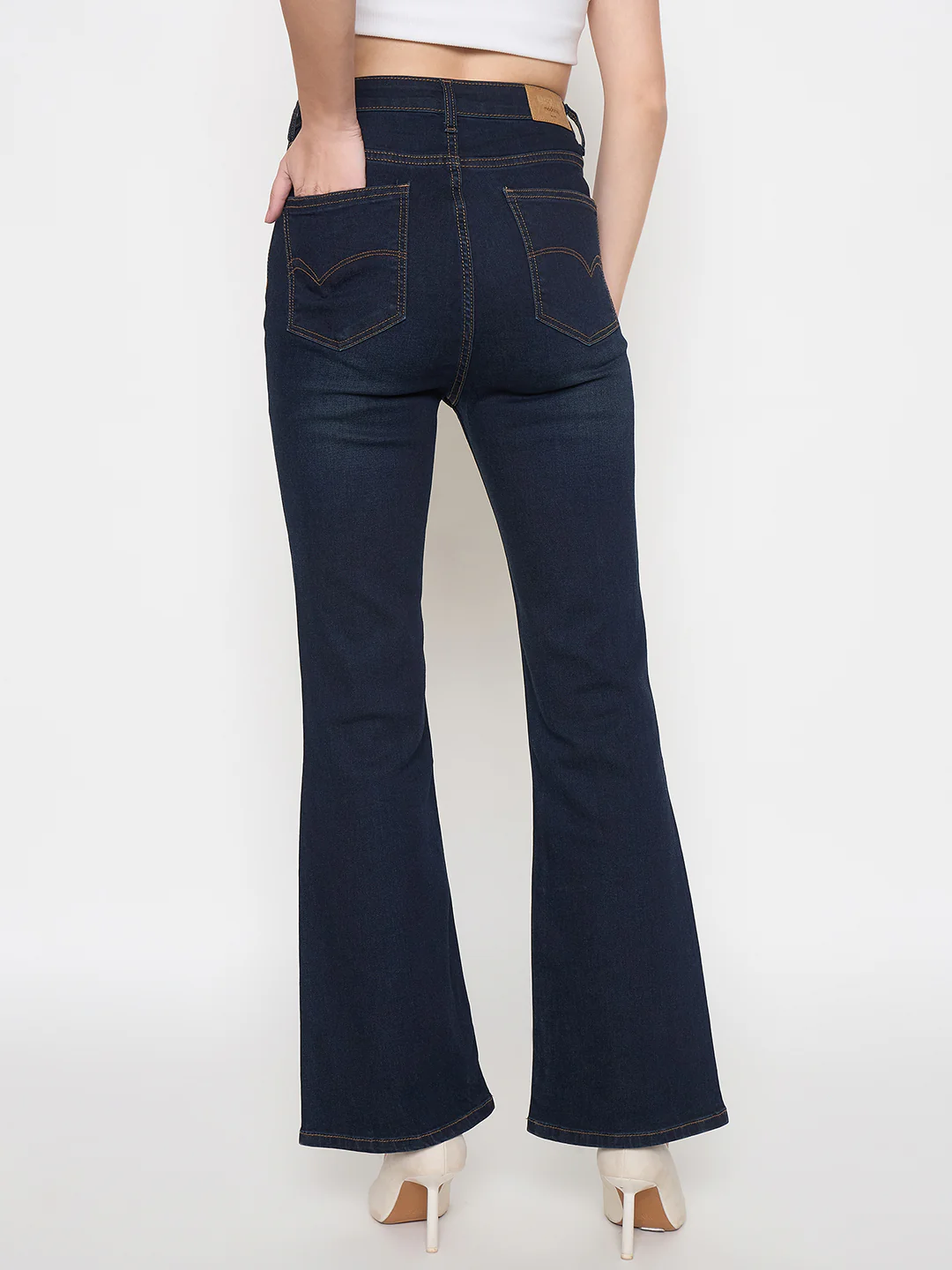 Madame Stone Wash Midnight Blue Flared Jeans - Image 5