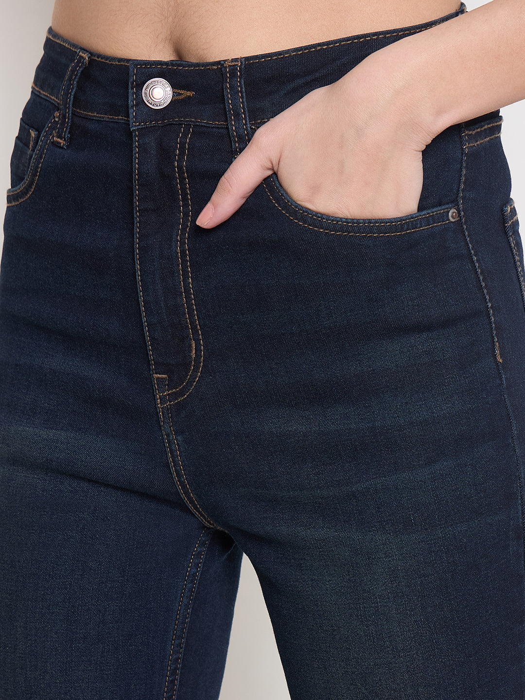 Madame Stone Wash Midnight Blue Flared Jeans - Image 6