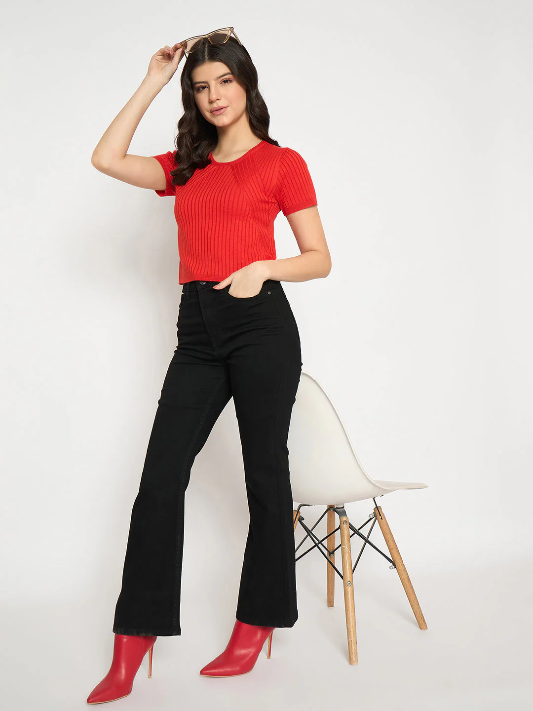Madame Flared Fit Black Denim Jeans