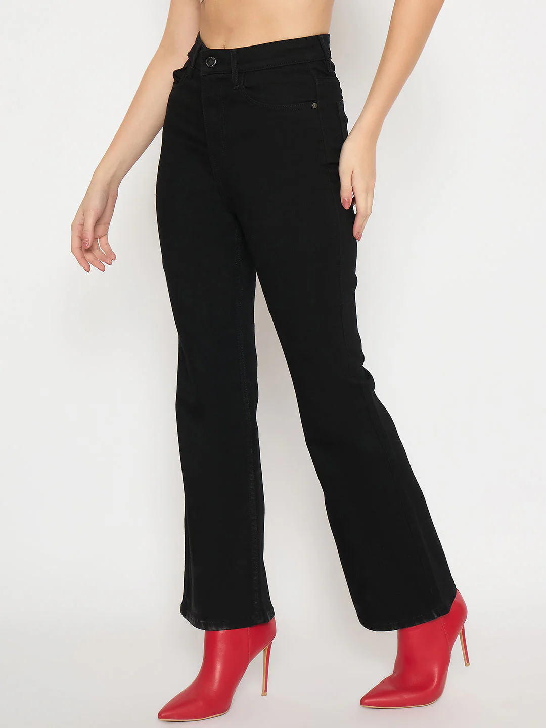 Madame Flared Fit Black Denim Jeans - Image 5