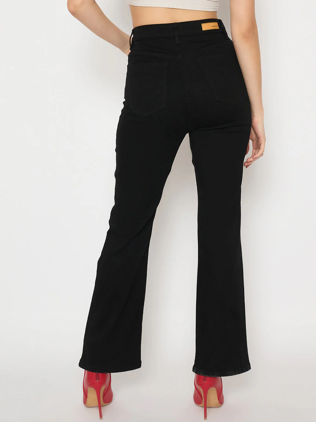 Madame Flared Fit Black Denim Jeans - Image 6