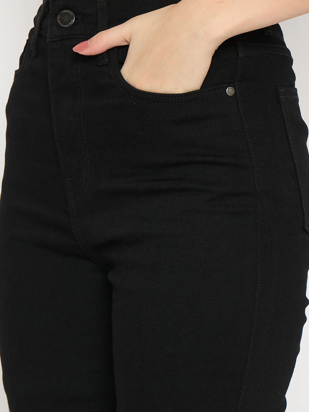 Madame Flared Fit Black Denim Jeans - Image 7