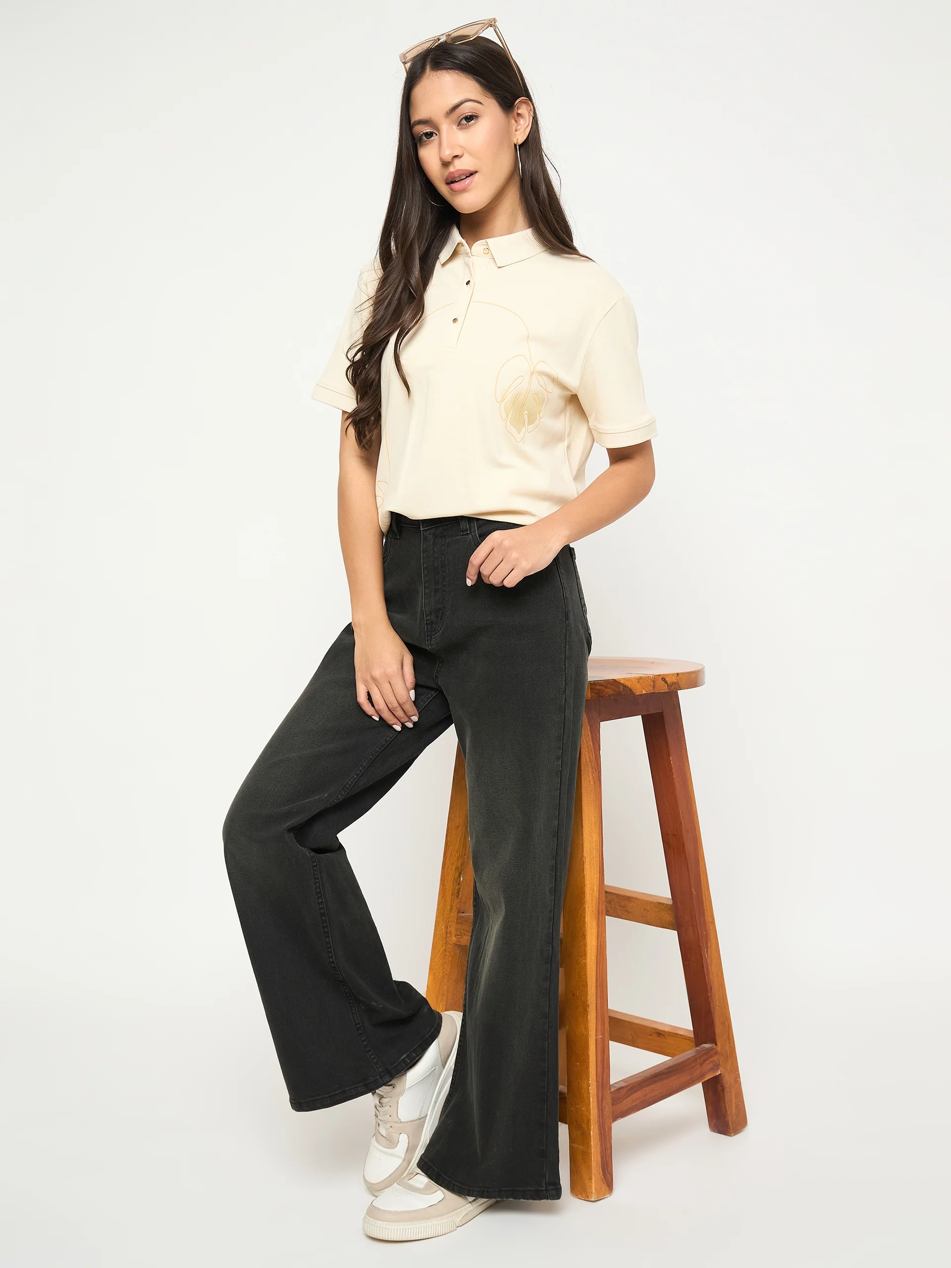 Madame Whiskered Charcoal Black Cotton Blend Jeans - Image 7