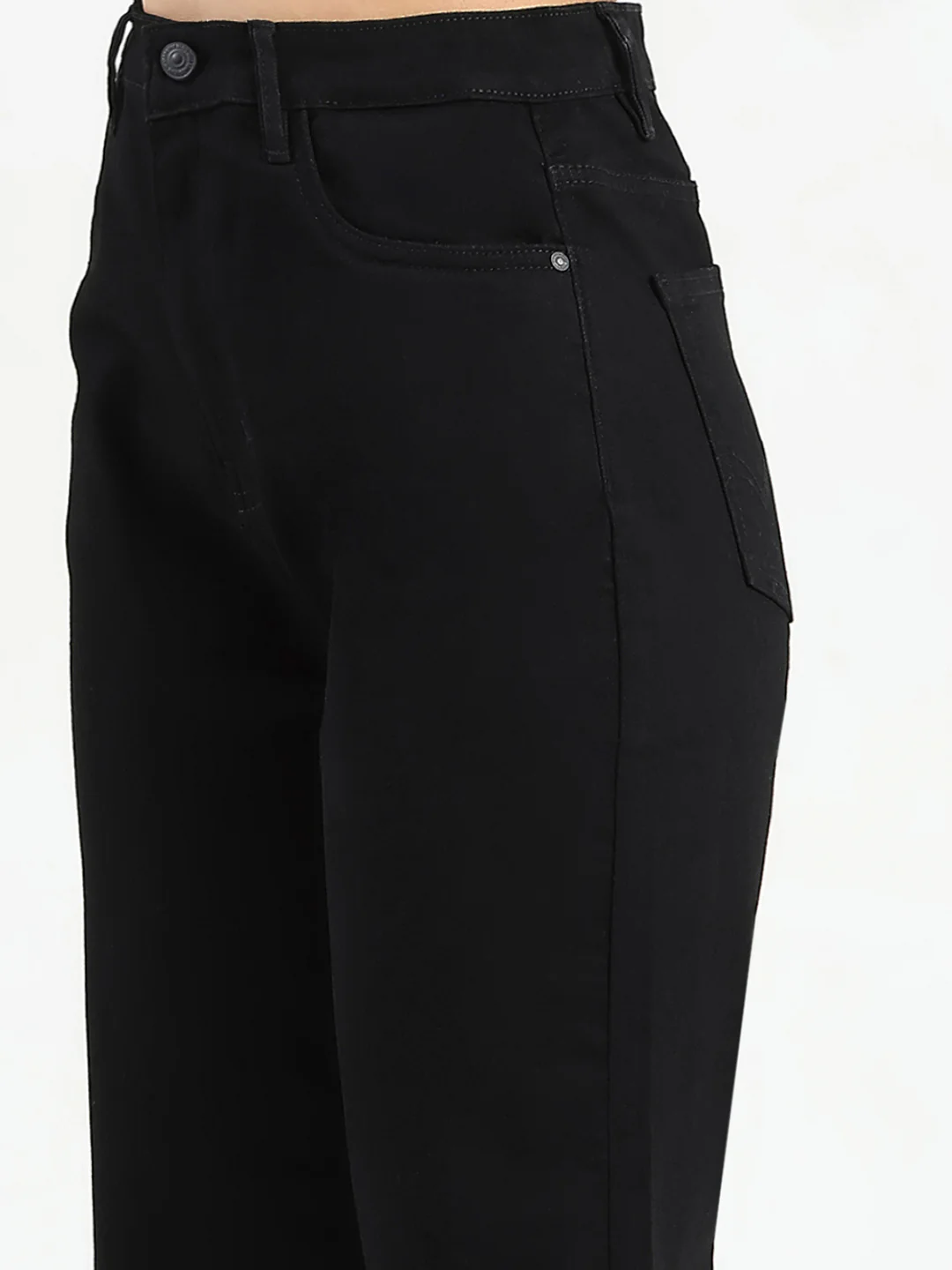 Madame Stone Wash Wide Leg Black Jeans - Image 6