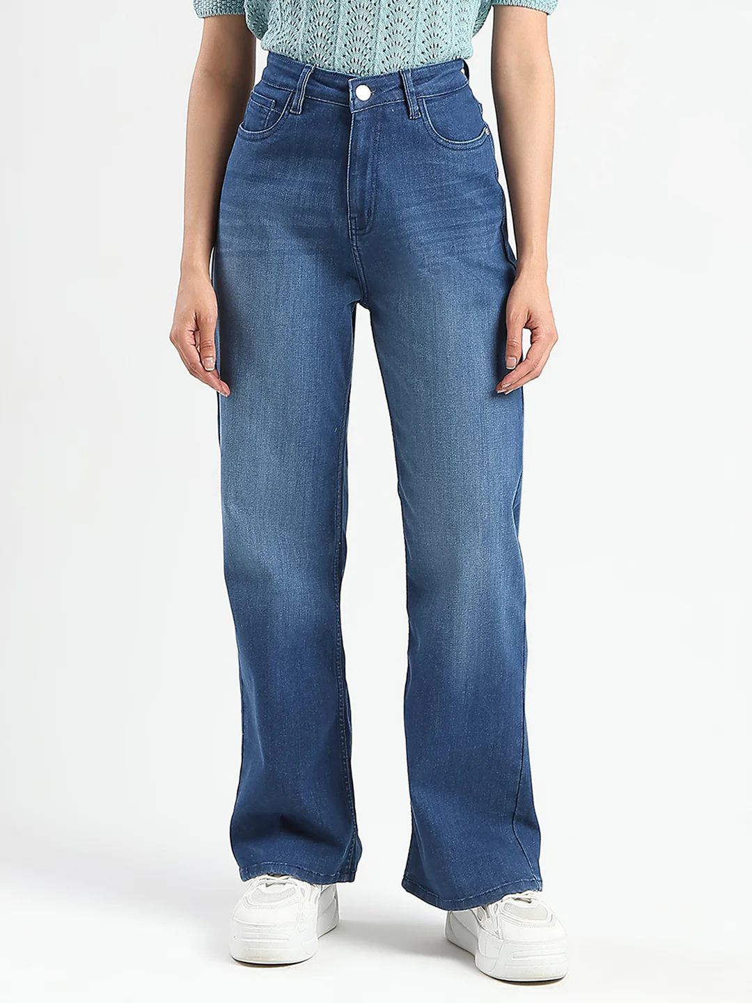 Madame Stone Wash Wide Leg Dark Blue Jeans