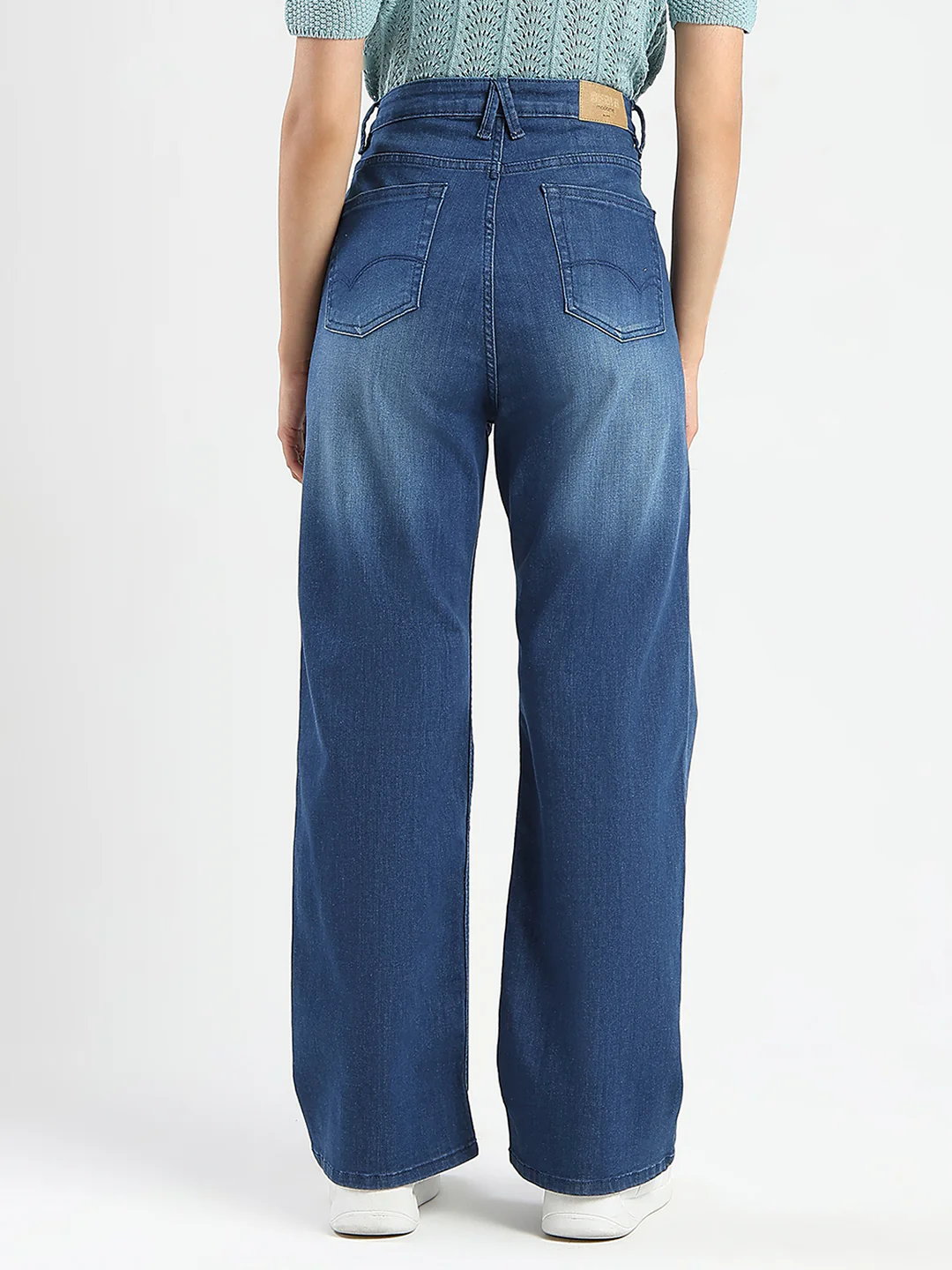 Madame Stone Wash Wide Leg Dark Blue Jeans - Image 5
