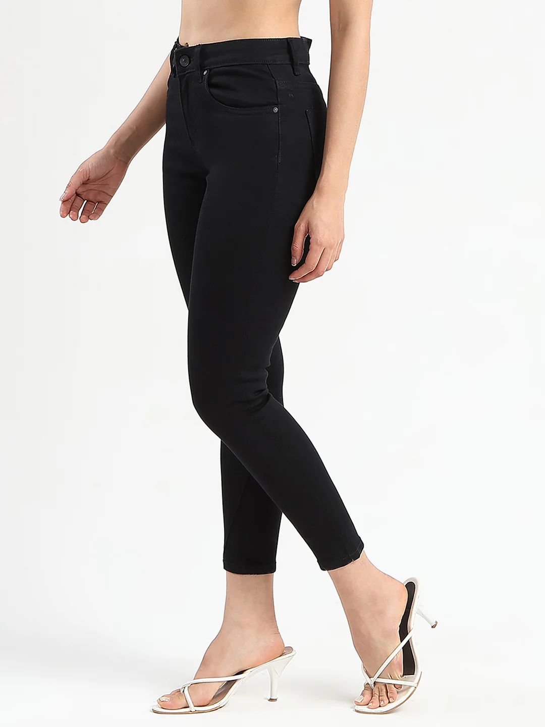 Madame Skinny Fit Black Cotton Blend Jeans - Image 4