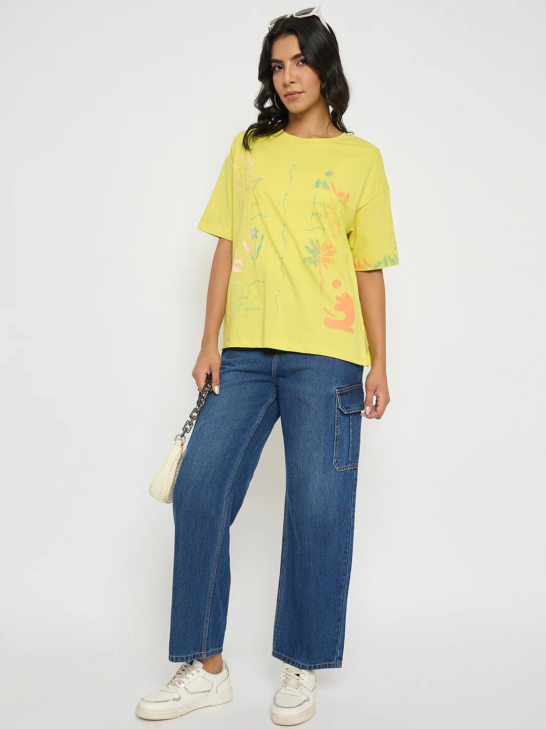 Madame Wide Leg Dark Blue Cotton Denim Cargo - Image 2