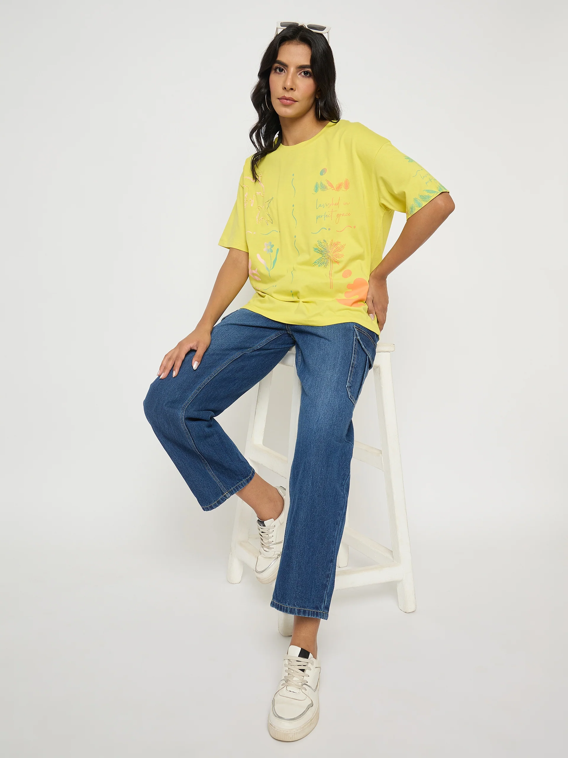 Madame Wide Leg Dark Blue Cotton Denim Cargo - Image 7