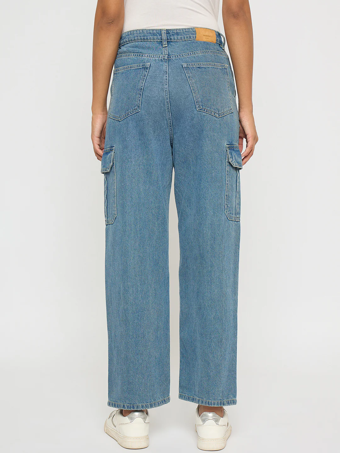 Madame Wide Leg Light Blue Cotton Denim Cargo - Image 5