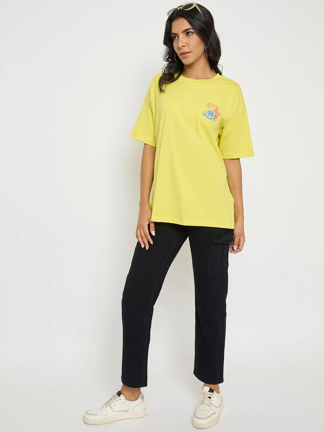 Madame Multi Pocketed Black Straight Cotton Denim Cargo - Image 2