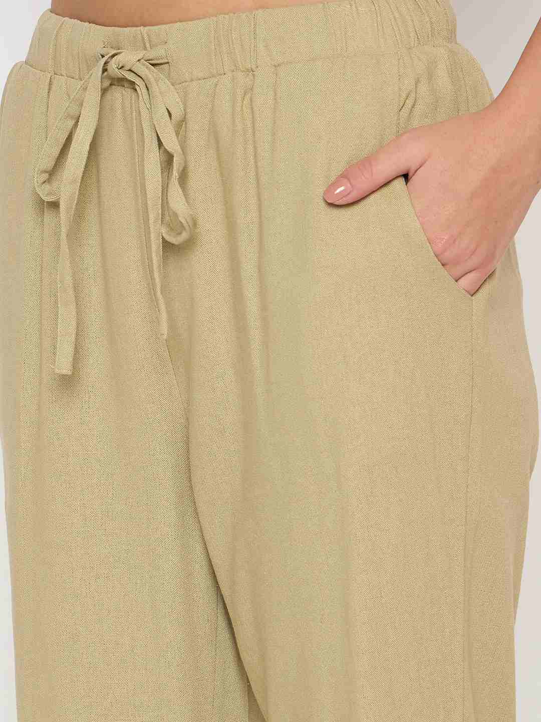 Madame Solid Rayon Blend Green Straight Trousers - Image 6