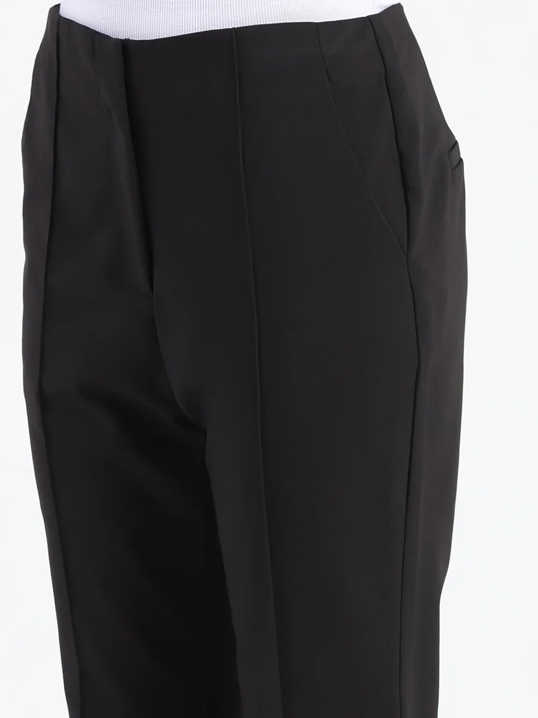 Madame Alex Front Pintuck Detailed Black Trousers - Image 6