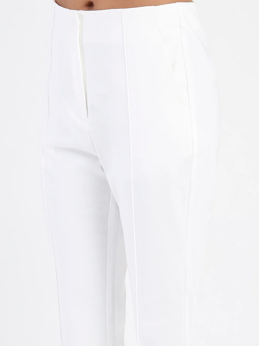 Madame Alex Front Pintuck Detailed White Trousers - Image 6