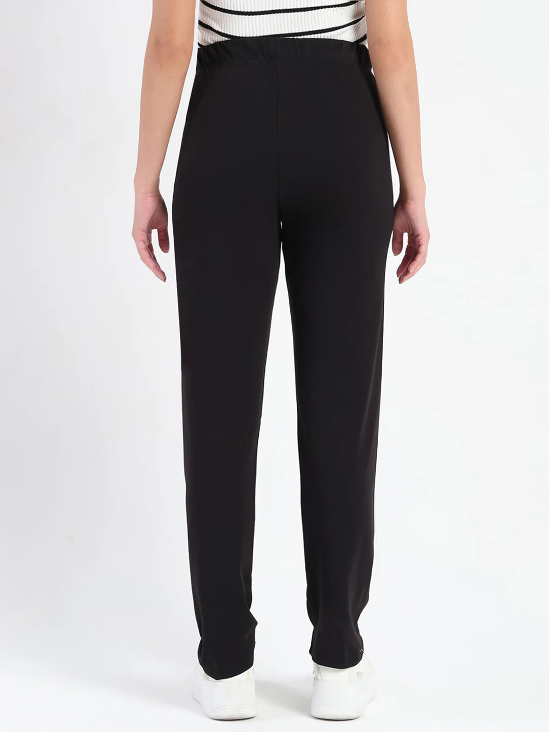 Madame Black Cotton Blend Track Bottoms - Image 5