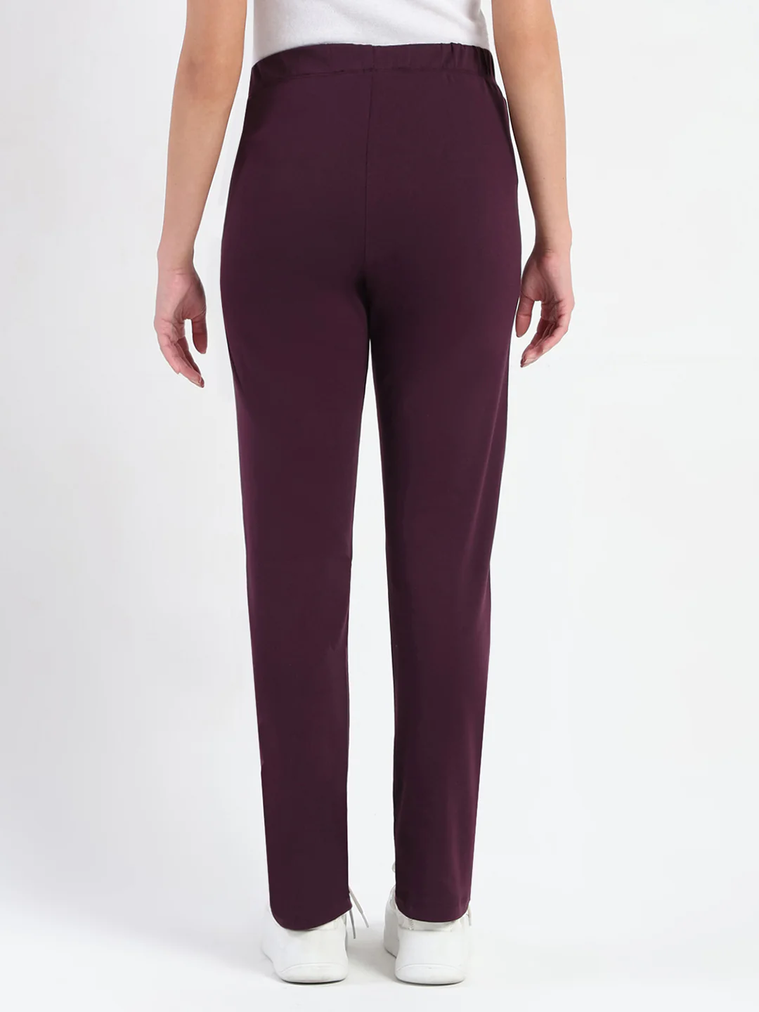 Madame Dark Purple Cotton Blend Track Bottoms - Image 5