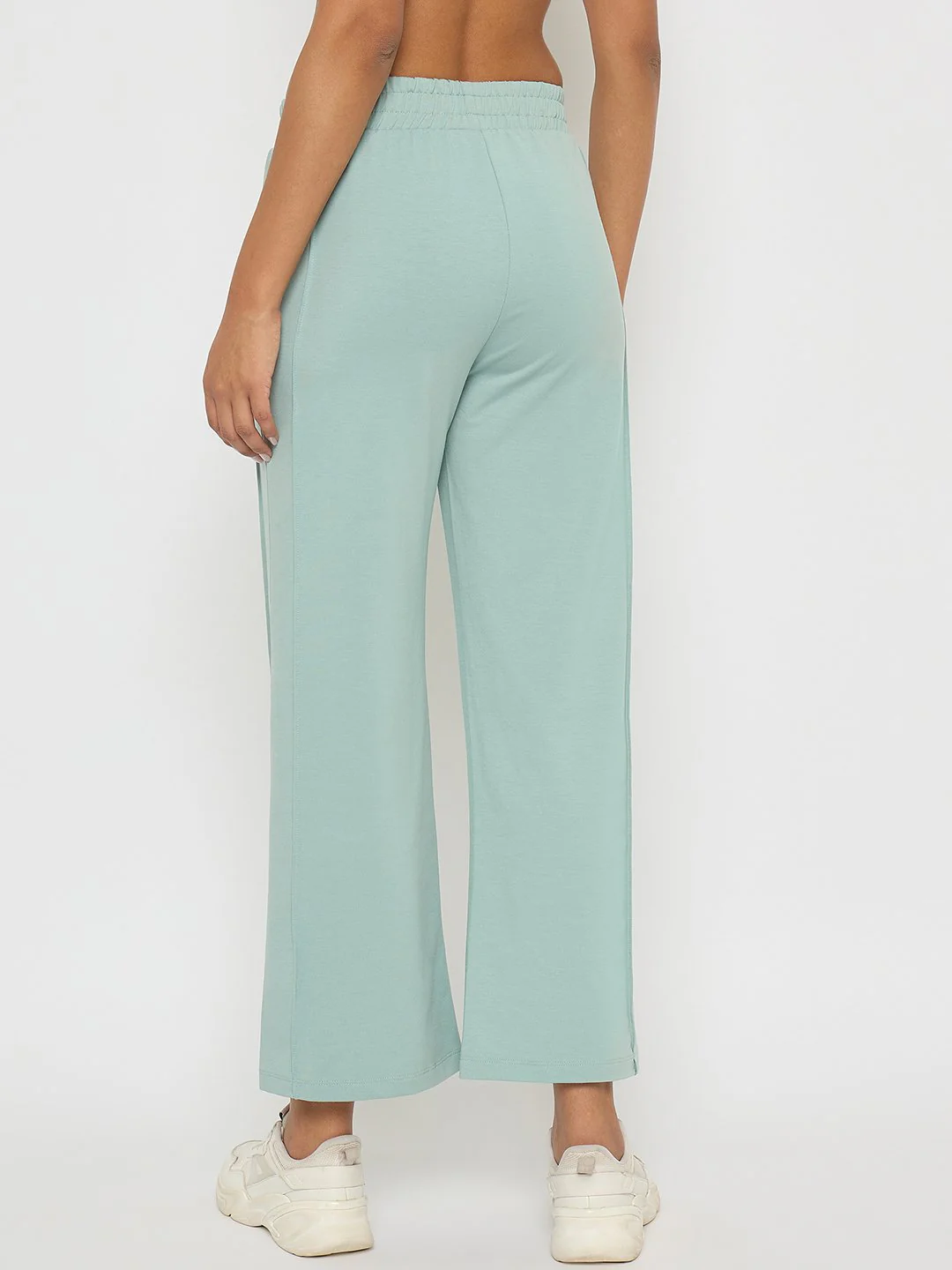 Madame Straight Fit Cotton Blend Mint Green Track Bottoms - Image 5