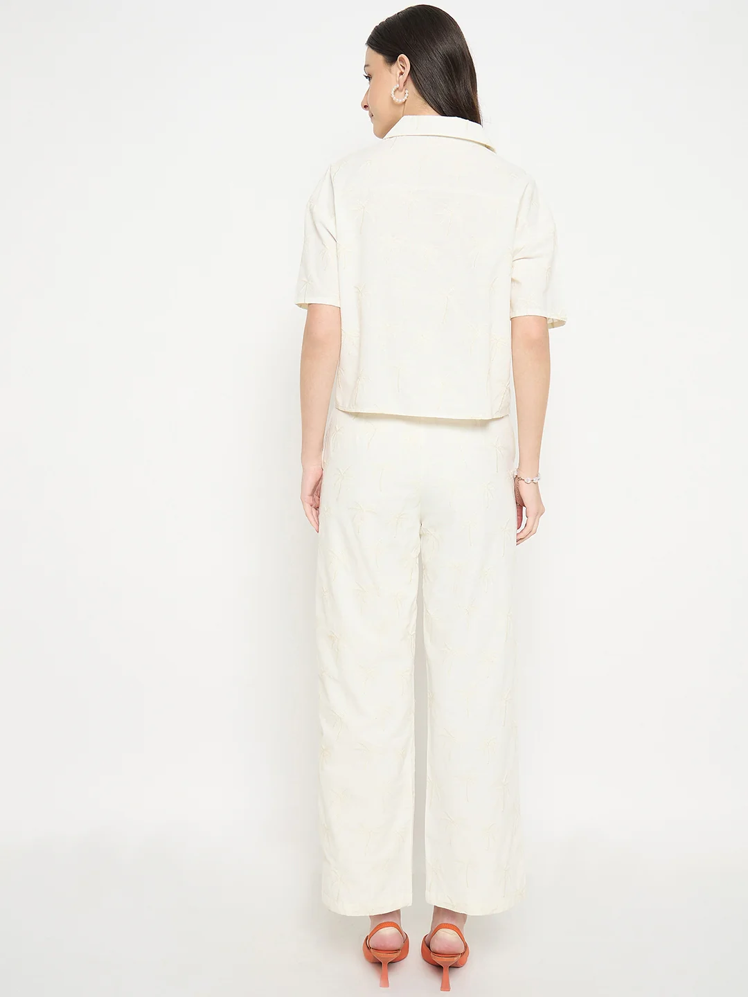 Madame Ivory Cotton Printed Top and Trousers Co-ord Set - Image 7