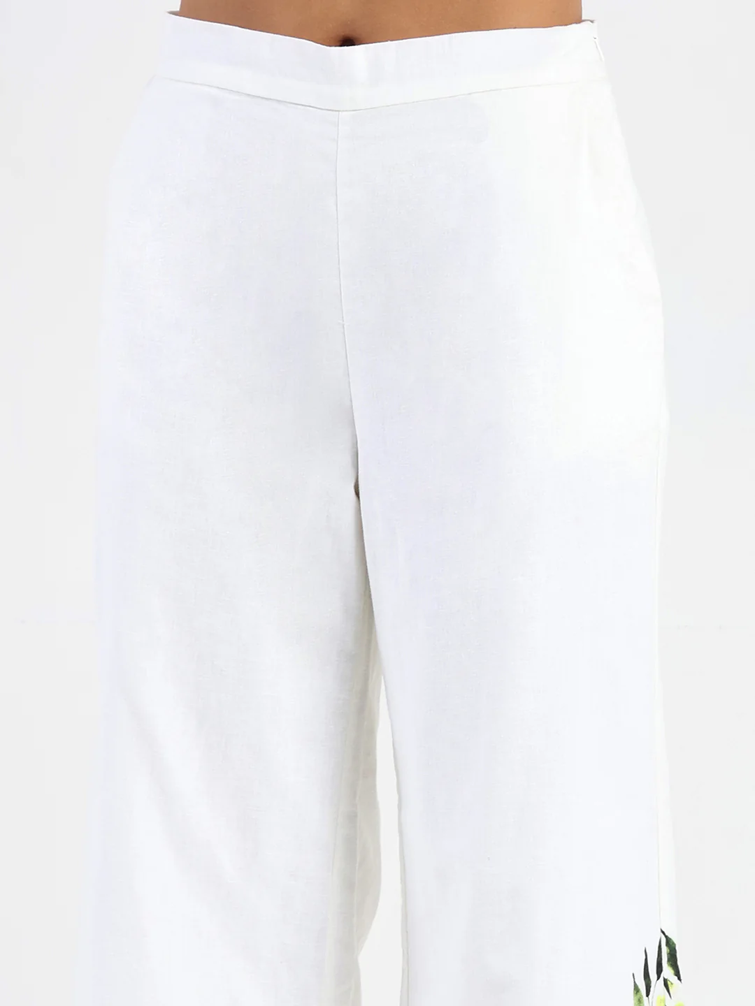 Madame Printed Top and Bottoms Ivory Cotton Blend Co-ord Set - Image 7