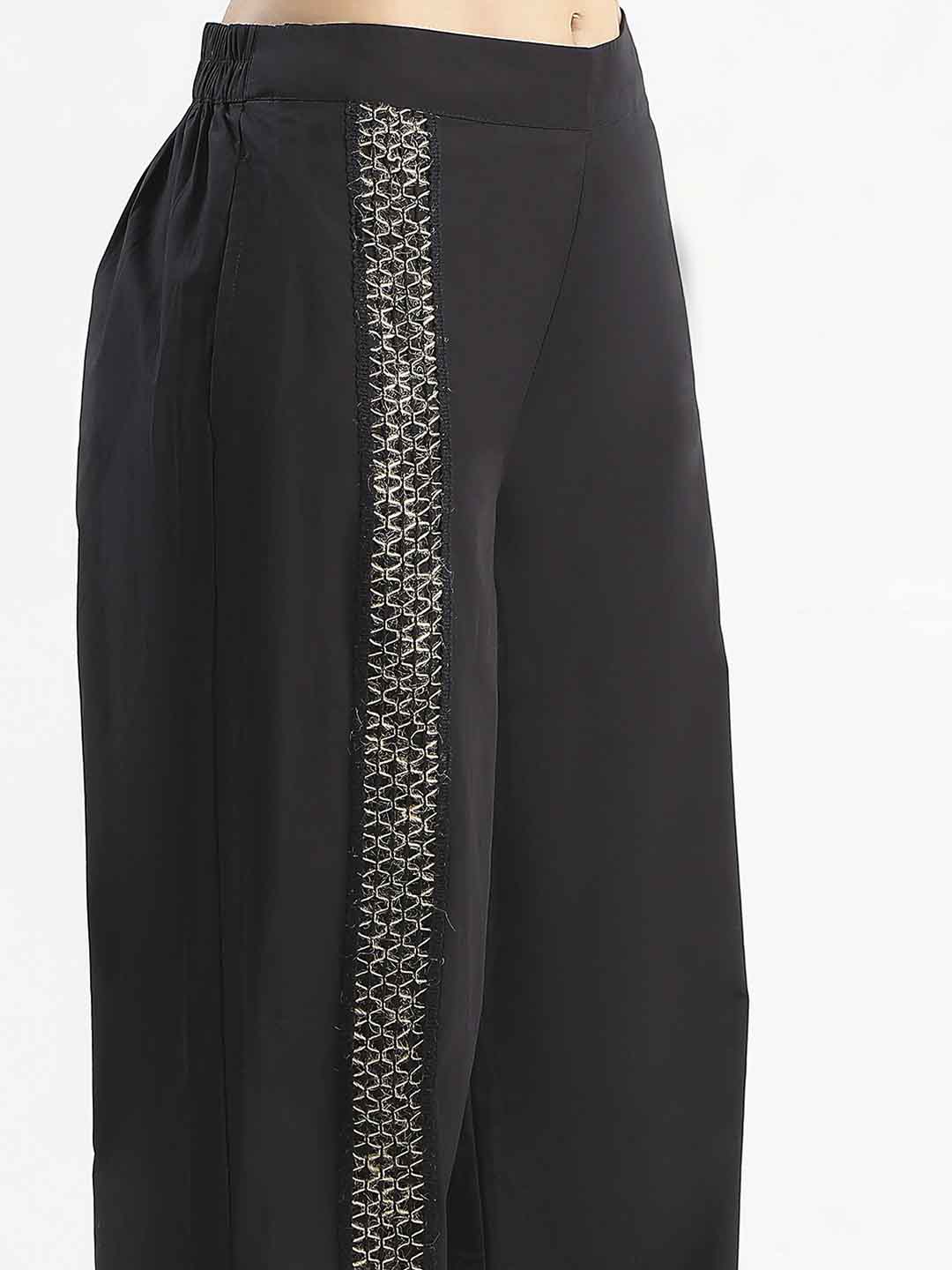 Madame Textured Shirt and Bottoms Black Co-ord Set - Image 8
