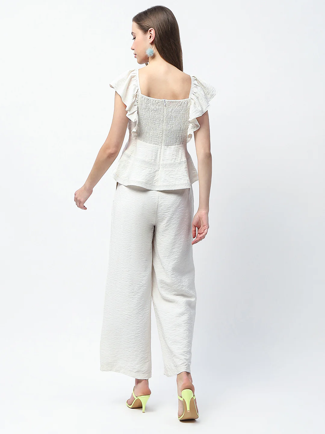 Madame Floral Print Top and Straight Trousers Off White Co-ord Set - Image 7