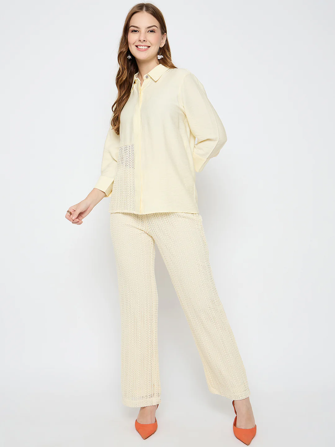 Madame Semi Sheer Off White Co-ord Set - Image 3