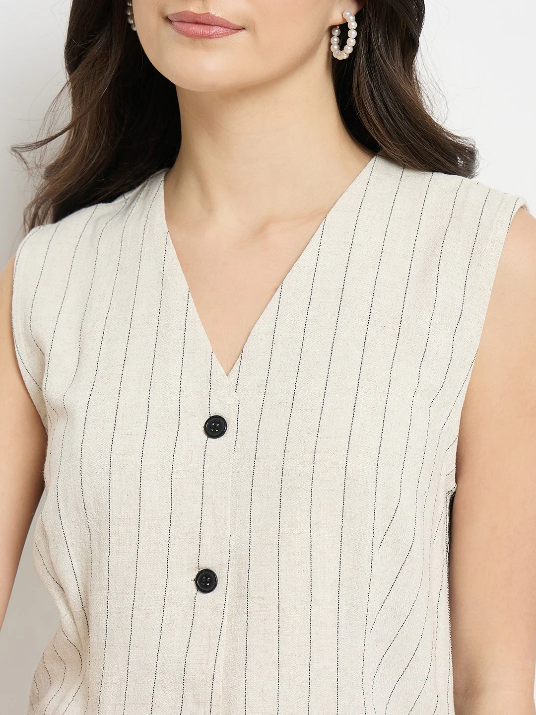 Madame Ivory Viscose Linen Blend Co-Ord Set - Image 9