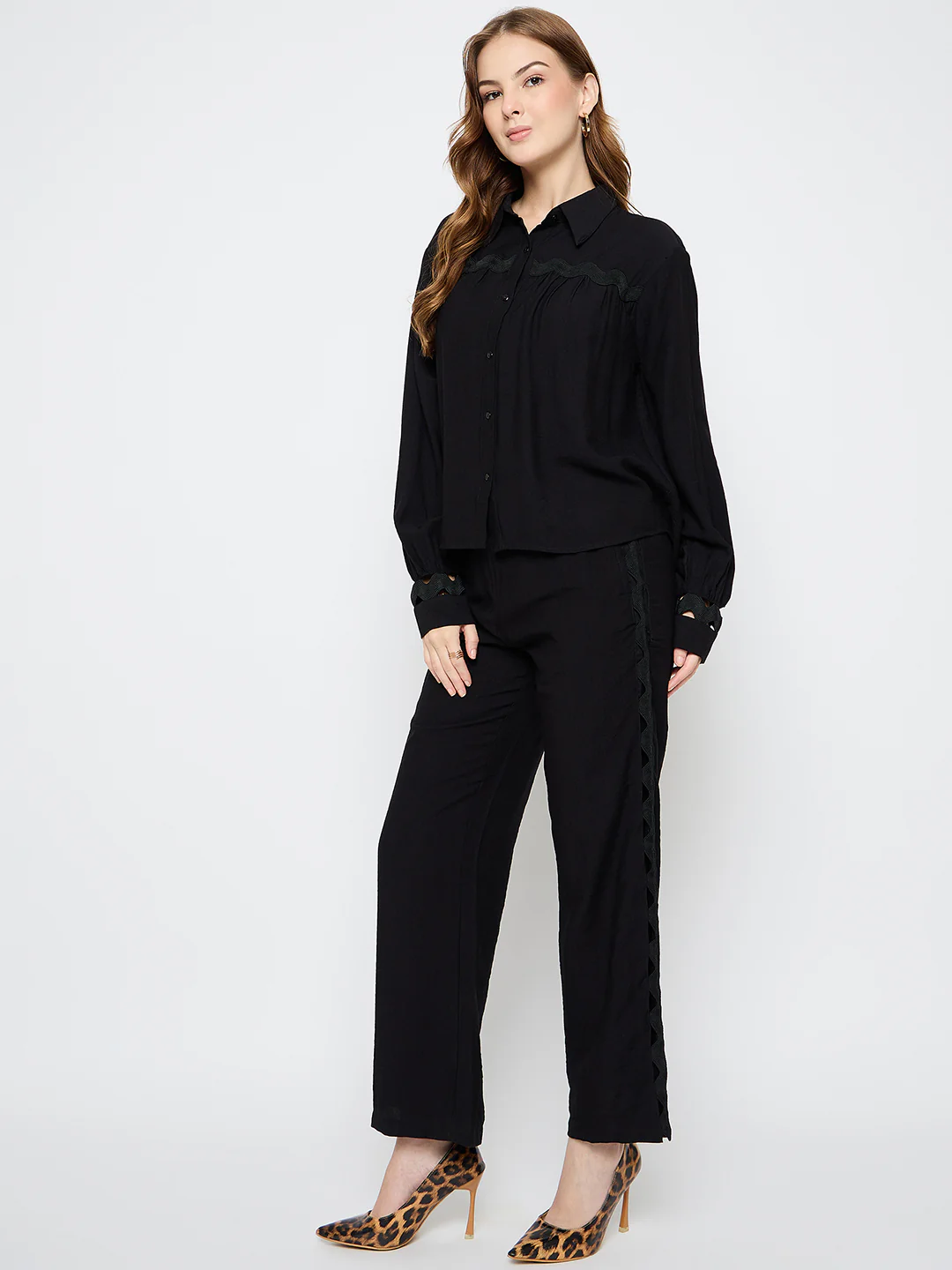 Madame Rayon Lace Black Co-ord Set - Image 5