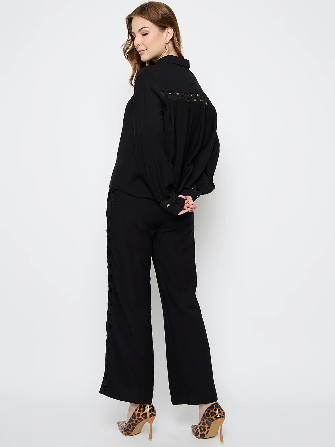Madame Rayon Lace Black Co-ord Set - Image 6