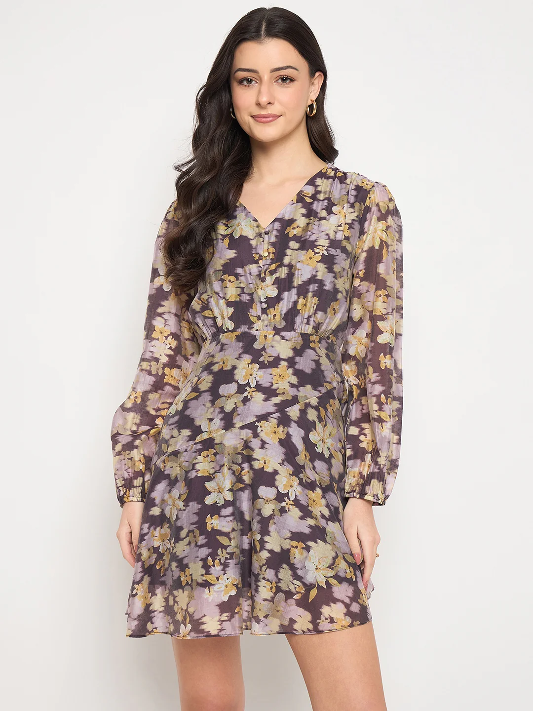 Madame Plum Floral Print Fit and Flare Dress - Image 2