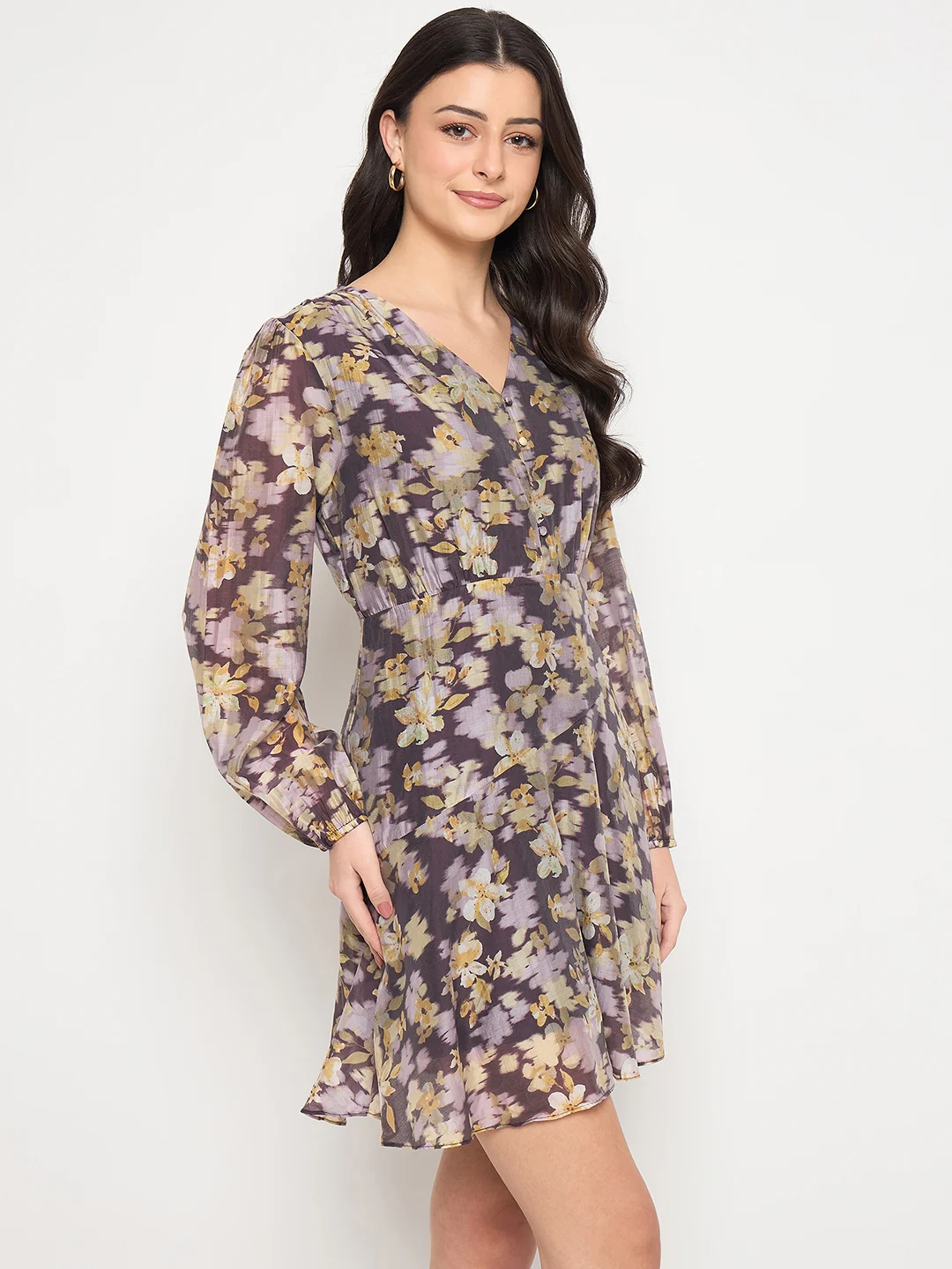 Madame Plum Floral Print Fit and Flare Dress - Image 5