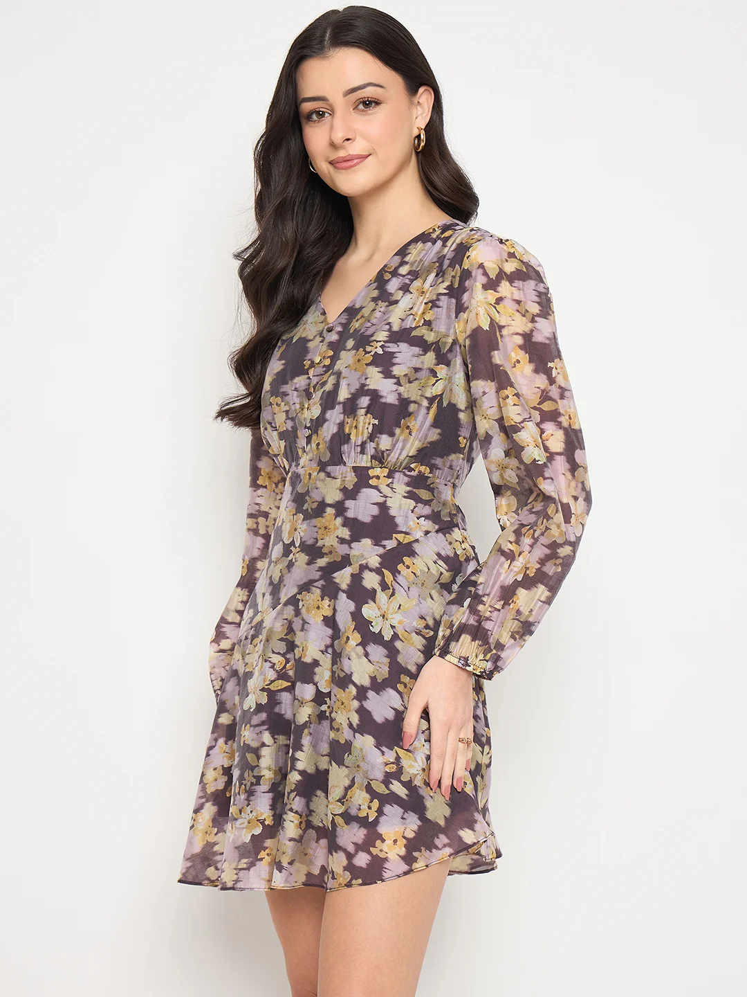 Madame Plum Floral Print Fit and Flare Dress - Image 6