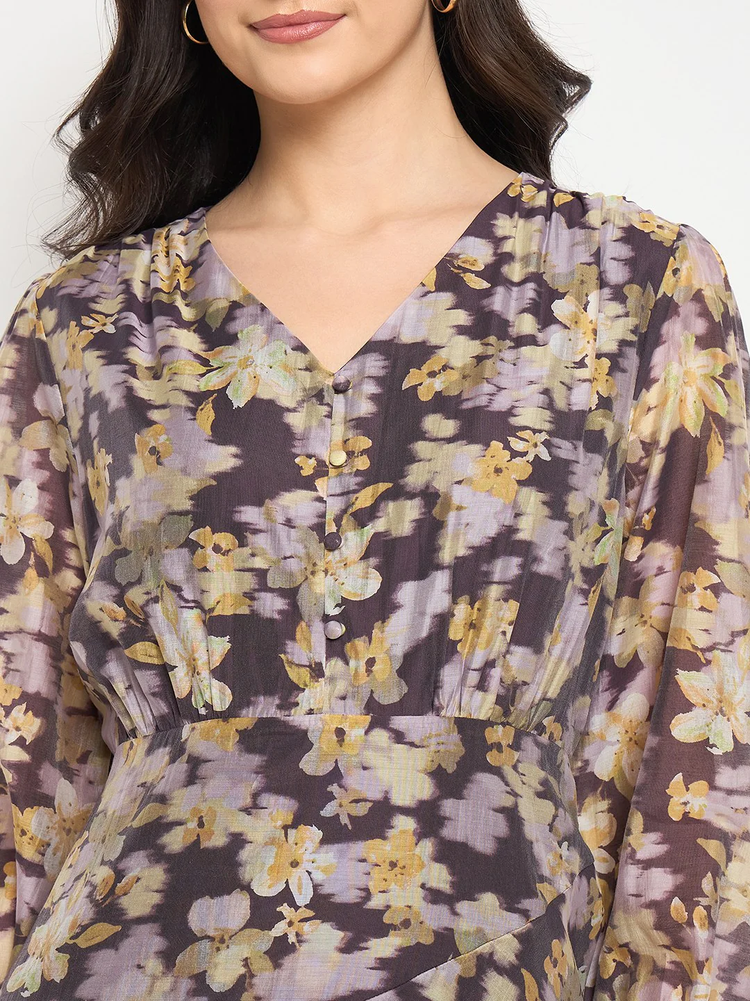 Madame Plum Floral Print Fit and Flare Dress - Image 8