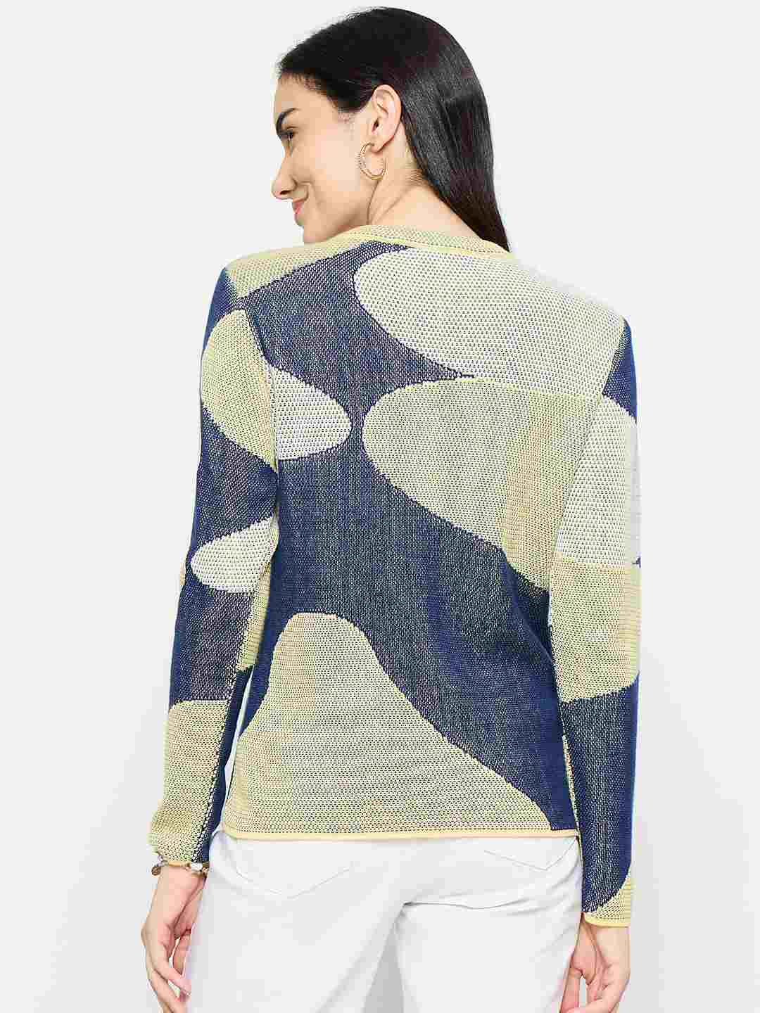 Madame Geometric Print Multicolor Knitted Top - Image 6