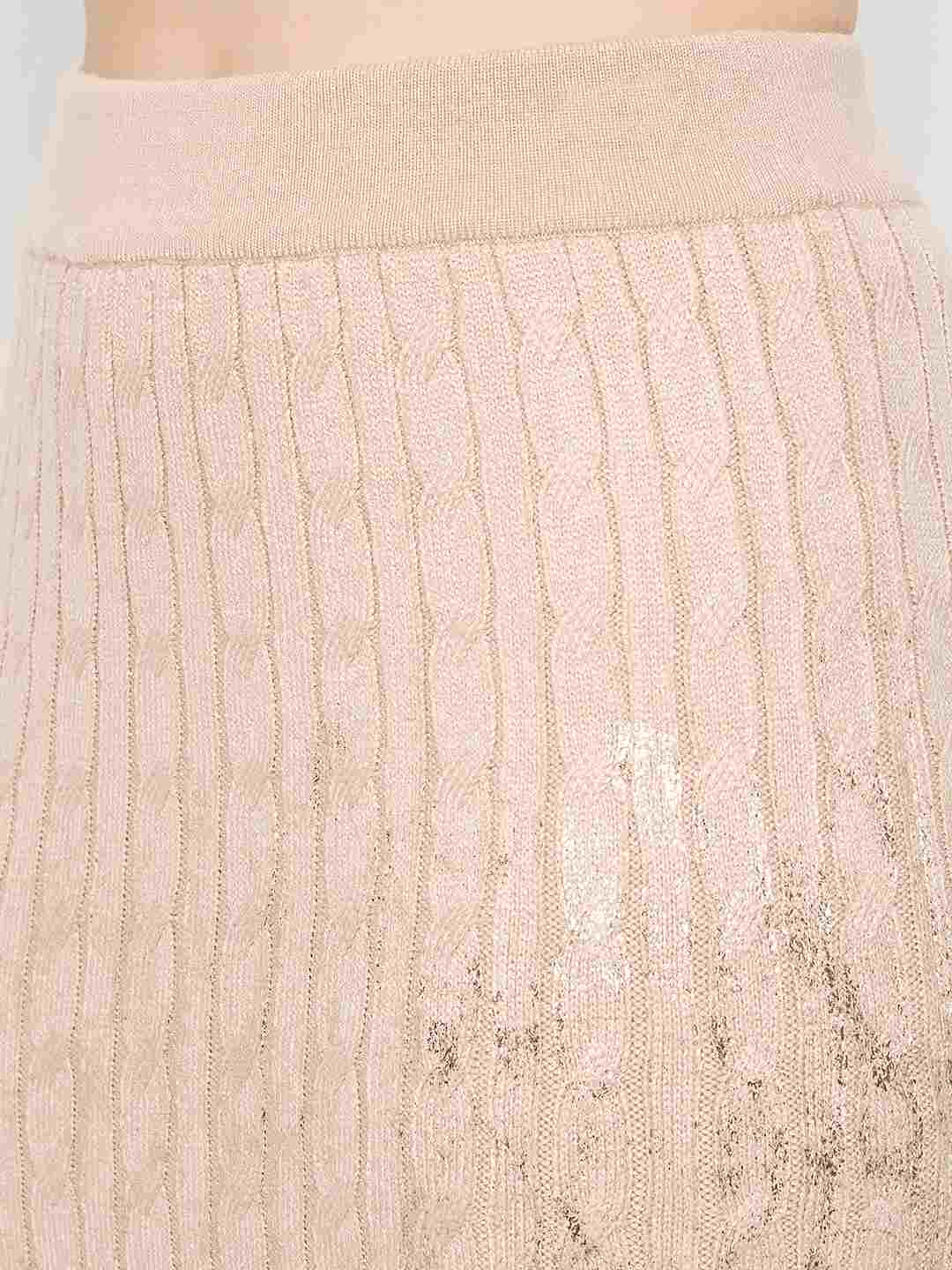 Madame Buttoned Top and Mini Skirt Peach Co-ord Set - Image 8