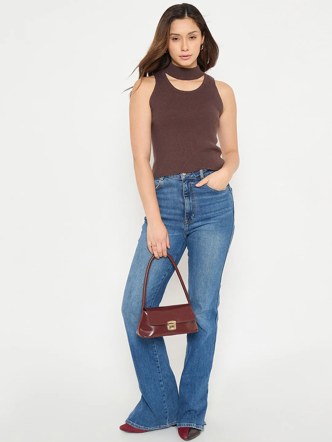 Madame Mock Neck Tank Crop Top - Image 3