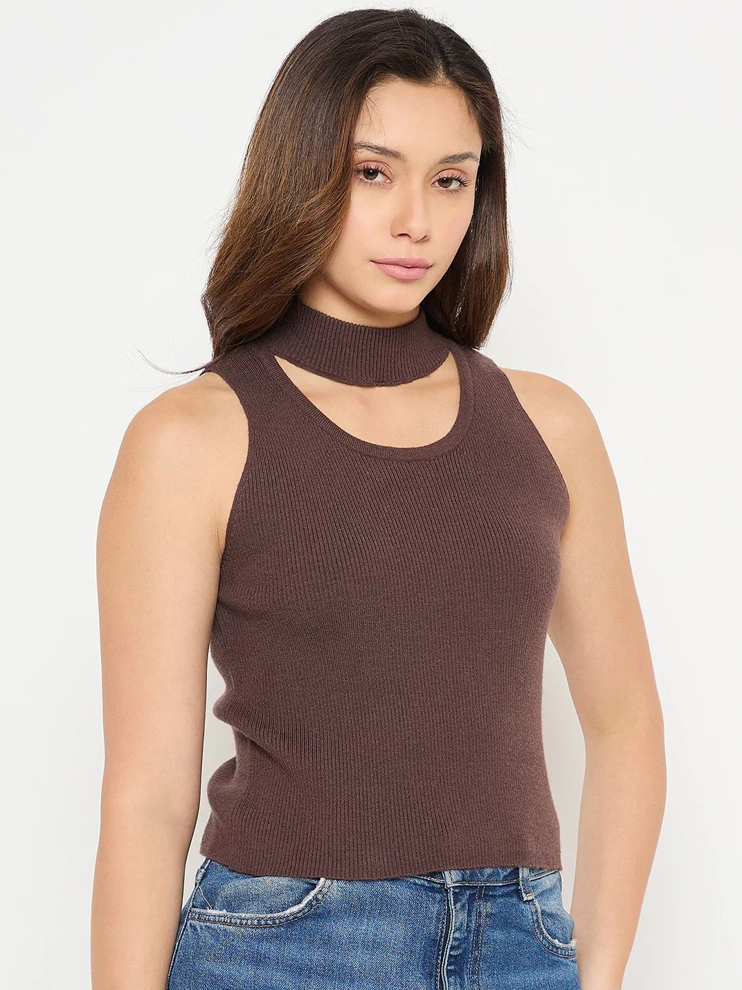 Madame Mock Neck Tank Crop Top - Image 4