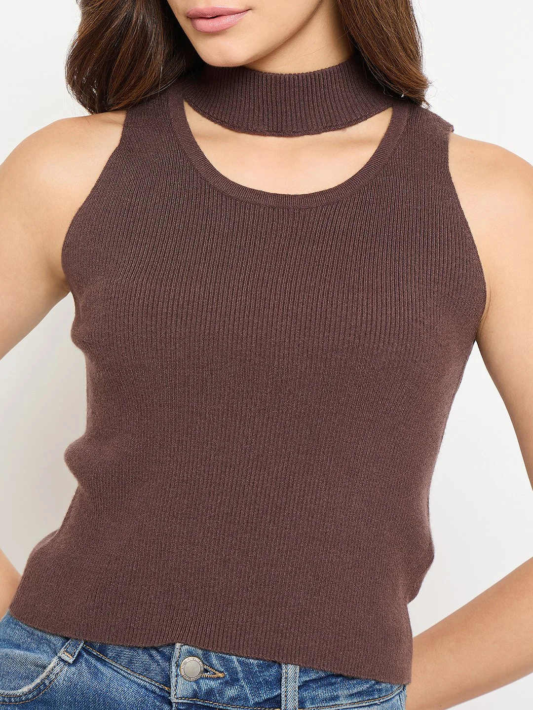 Madame Mock Neck Tank Crop Top - Image 7