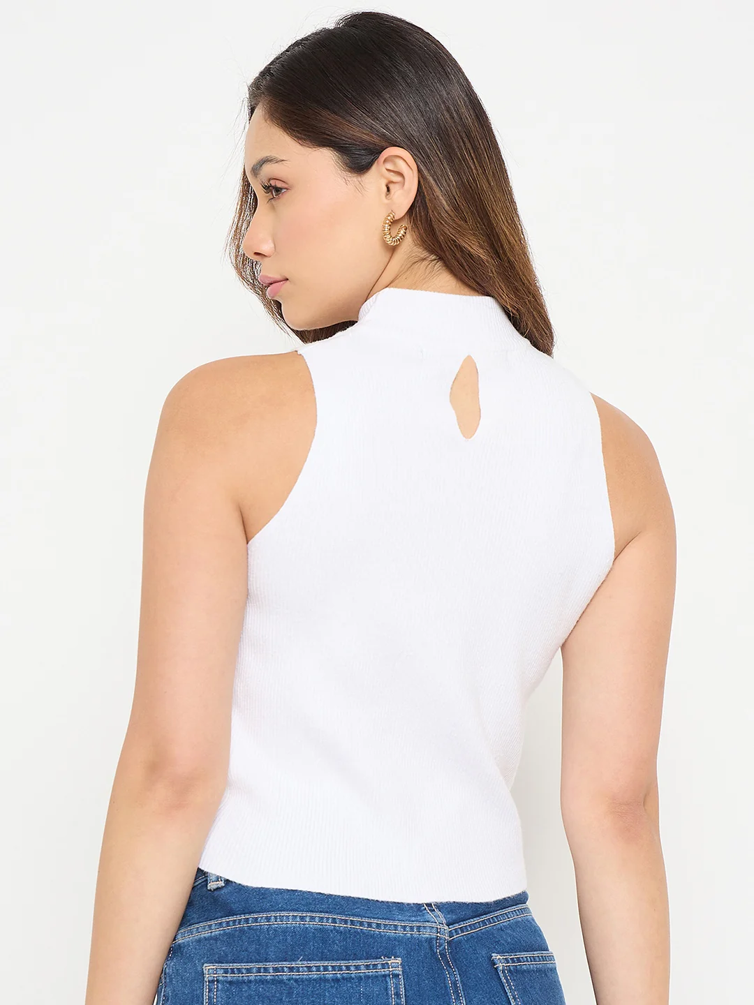 Madame mock Neck Tank Knit crop Top - Image 6